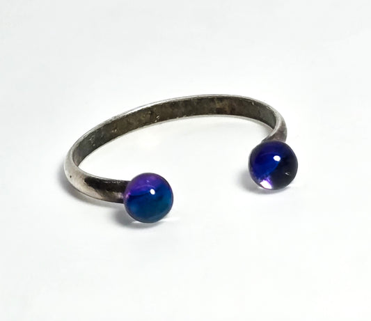 Magic orb floating magical rainbow sterling silver open ring size 5