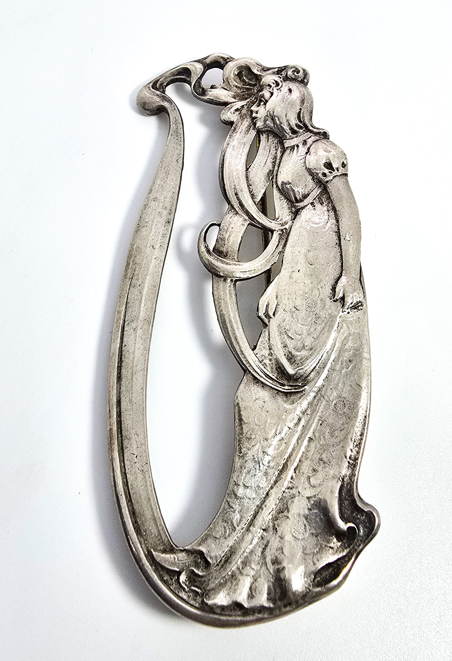 Gorham Art Nouveau Nymph woman antique sterling silver hallmarked brooch