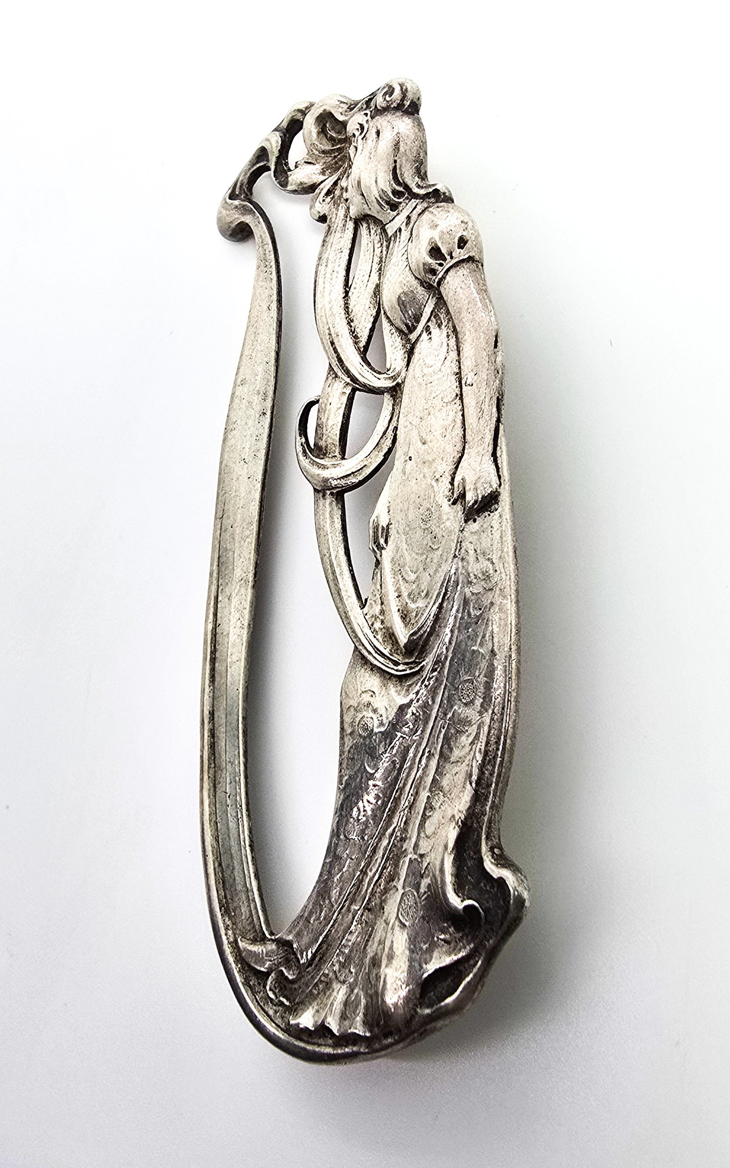 Gorham Art Nouveau Nymph woman antique sterling silver hallmarked brooch