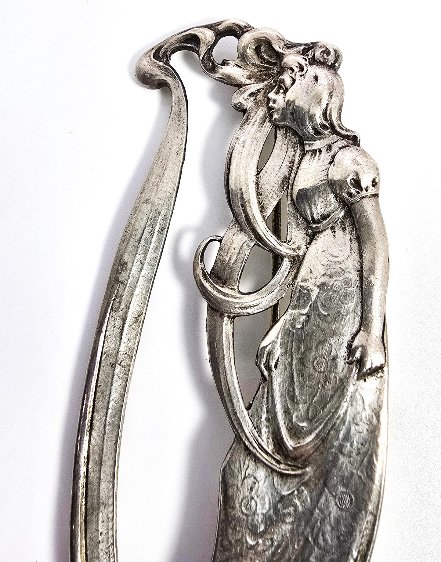 Gorham Art Nouveau Nymph woman antique sterling silver hallmarked brooch