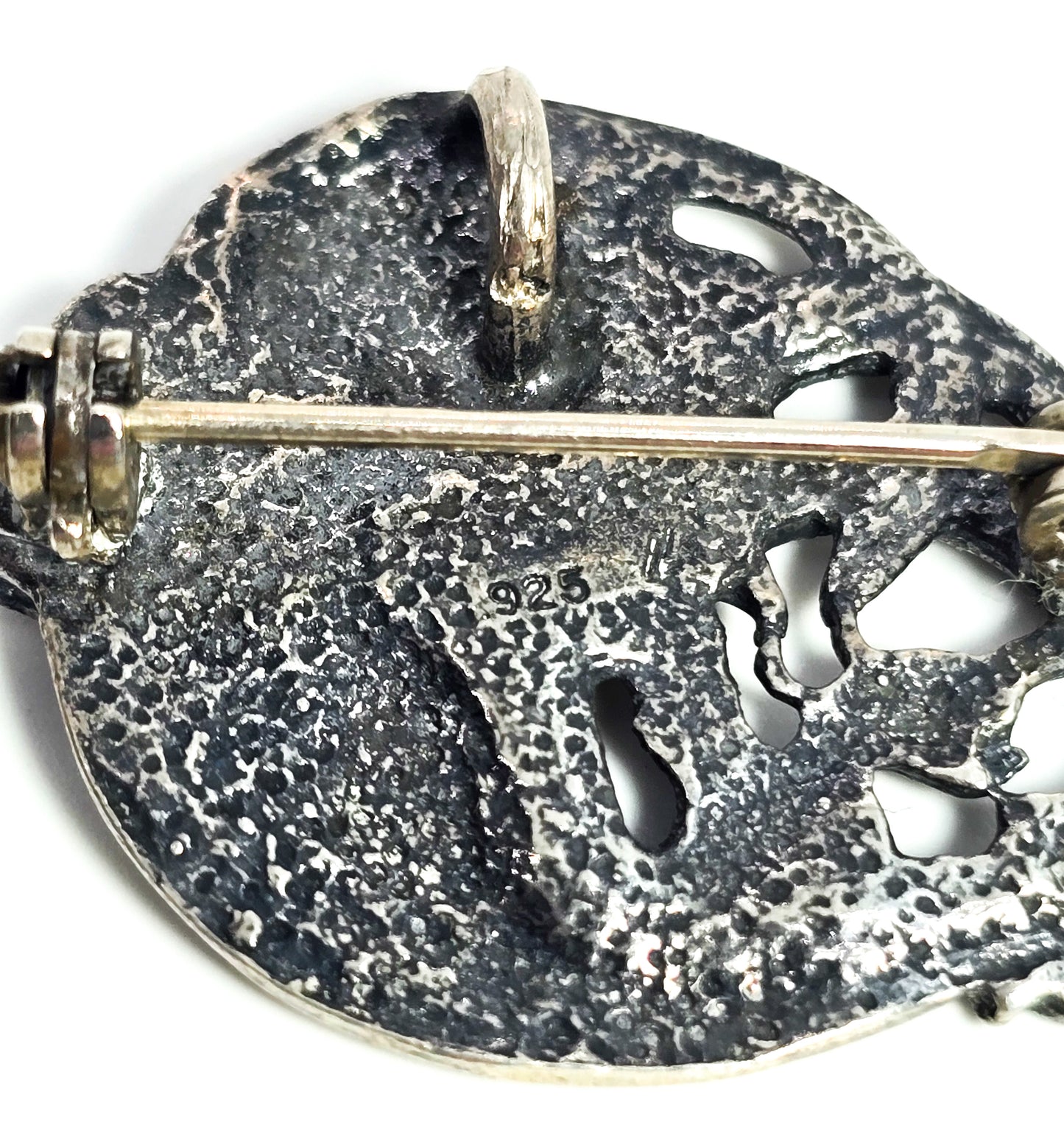 Art Nouveau style flowing nymph vintage sterling silver pendant brooch