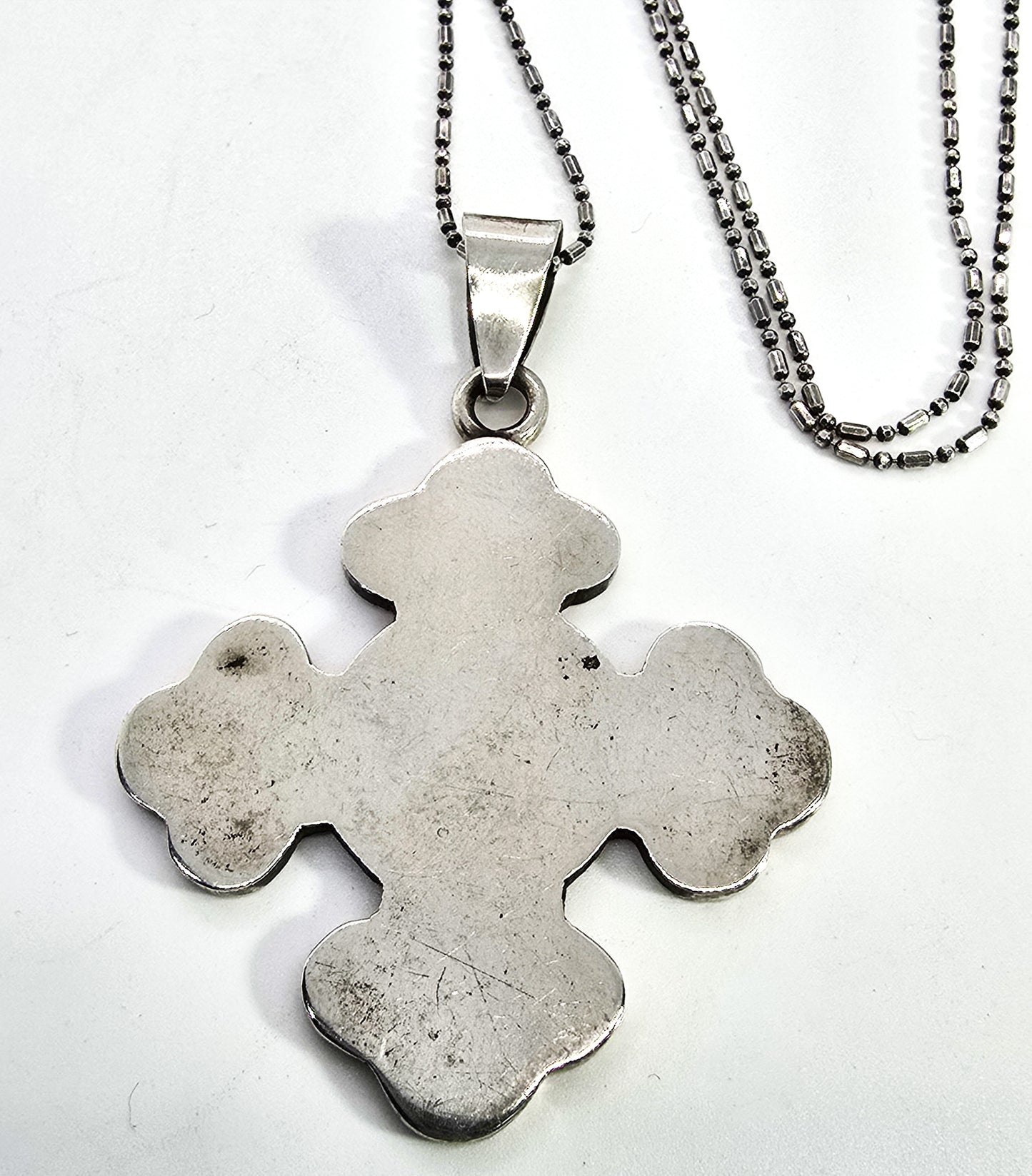 Maltese cross vintage Mexican sterling silver men's necklace