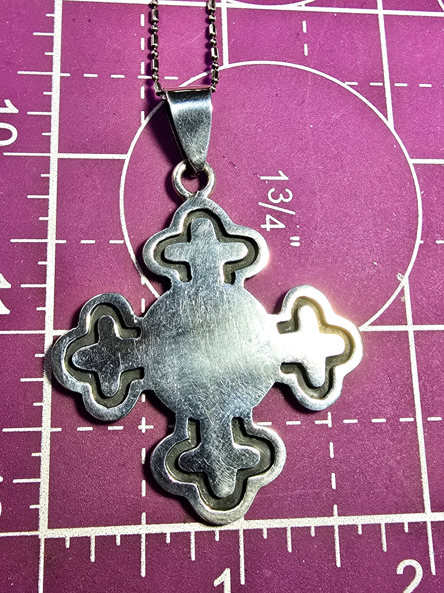 Maltese cross vintage Mexican sterling silver men's necklace