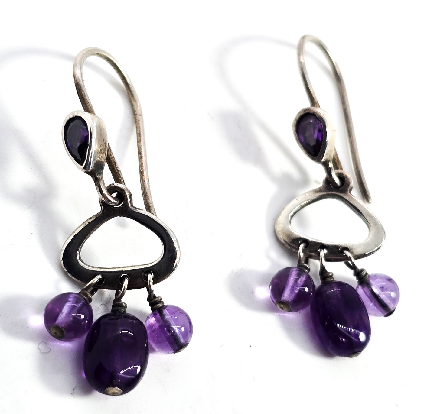 Silpada W1781 Sterling Silver Amethyst Beads Grape Dangle gemstone earrings