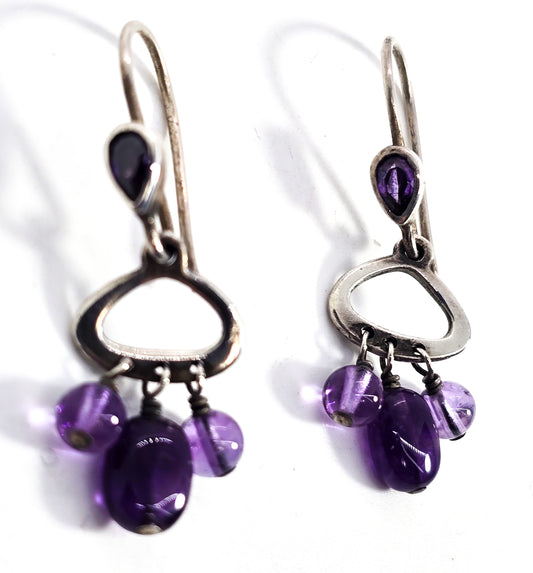 Silpada W1781 Sterling Silver Amethyst Beads Grape Dangle gemstone earrings