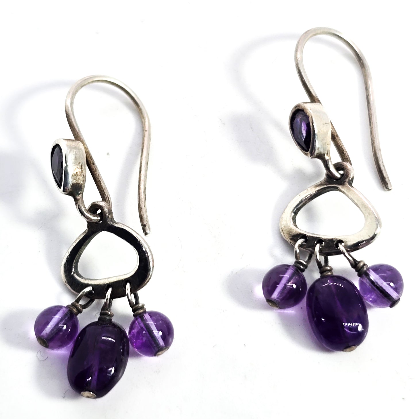 Silpada W1781 Sterling Silver Amethyst Beads Grape Dangle gemstone earrings