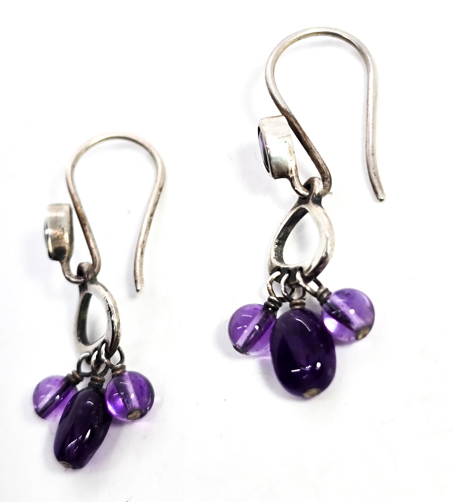 Silpada W1781 Sterling Silver Amethyst Beads Grape Dangle gemstone earrings