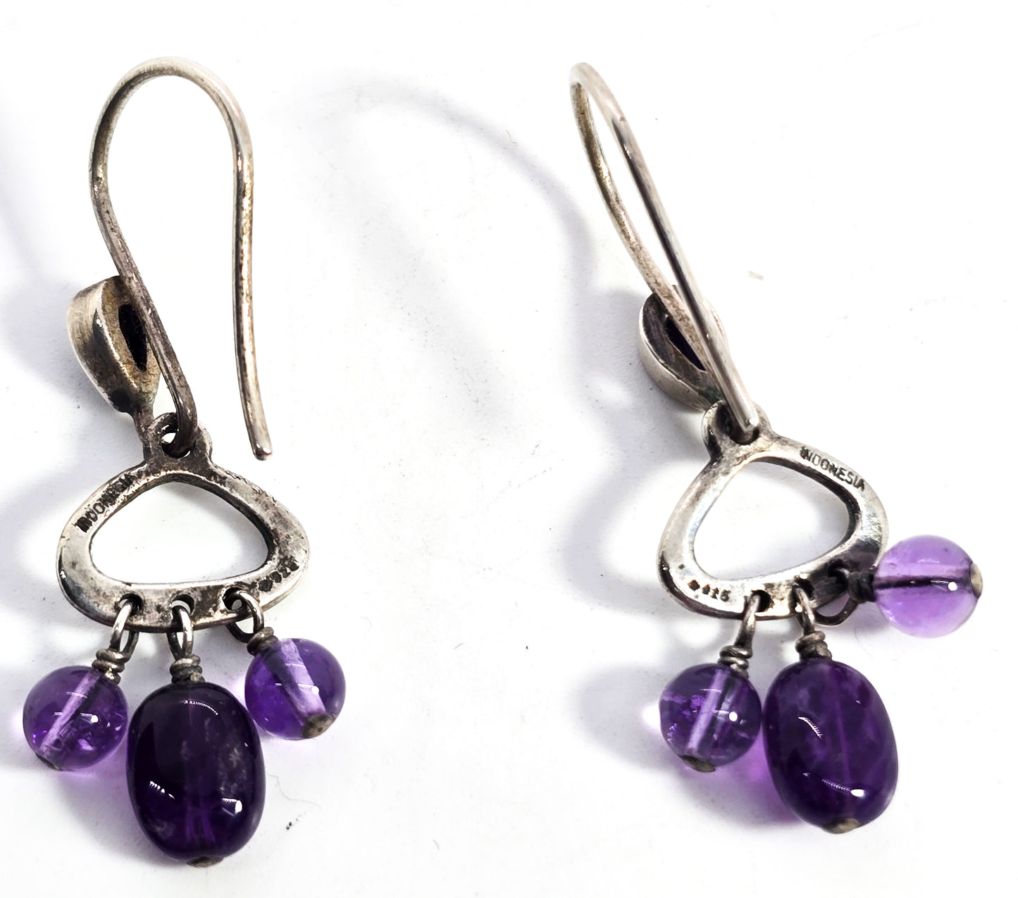 Silpada W1781 Sterling Silver Amethyst Beads Grape Dangle gemstone earrings