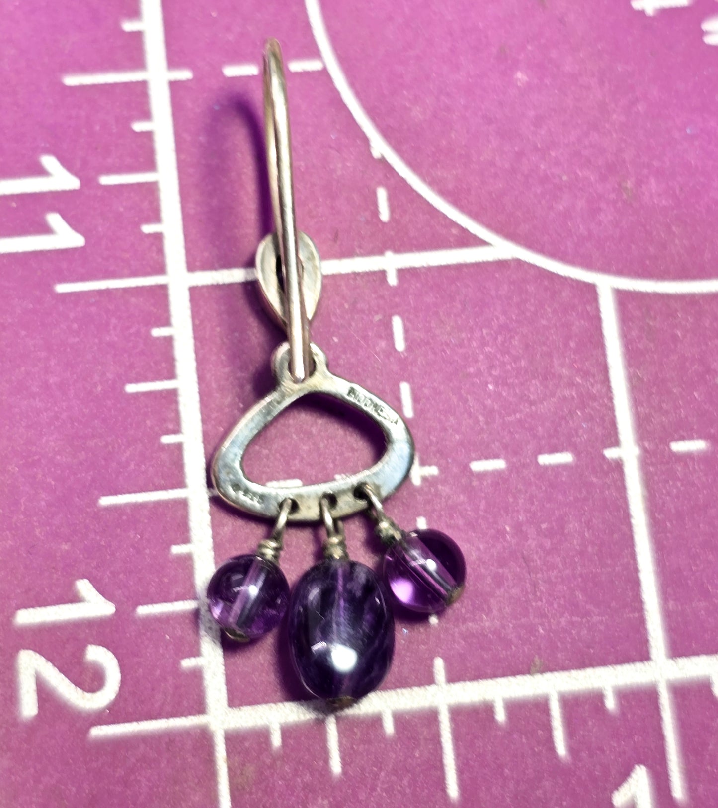 Silpada W1781 Sterling Silver Amethyst Beads Grape Dangle gemstone earrings