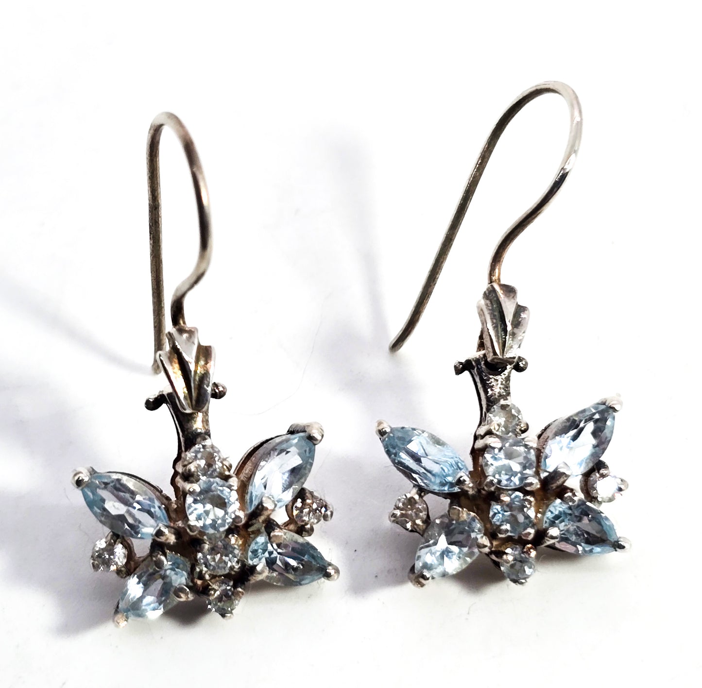 Blue Topaz dazzling blue butterfly sterling silver drop earrings