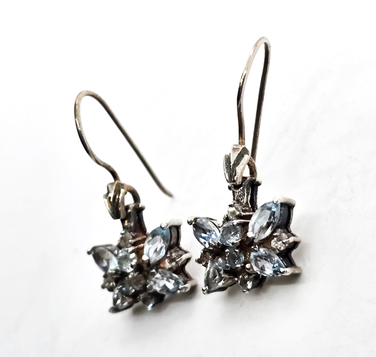 Blue Topaz dazzling blue butterfly sterling silver drop earrings