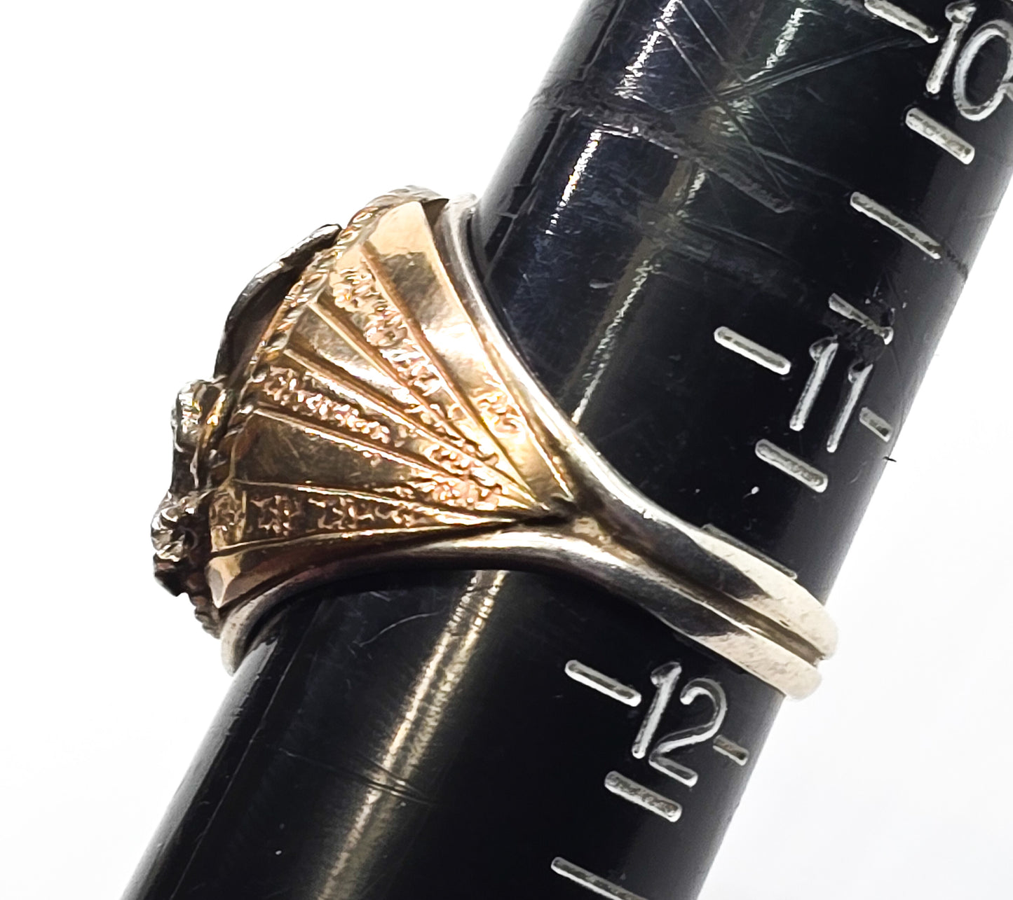 Silver Ray Sterling Silver & 10k GF gold filled American Eagle Statement Ring size 11.5