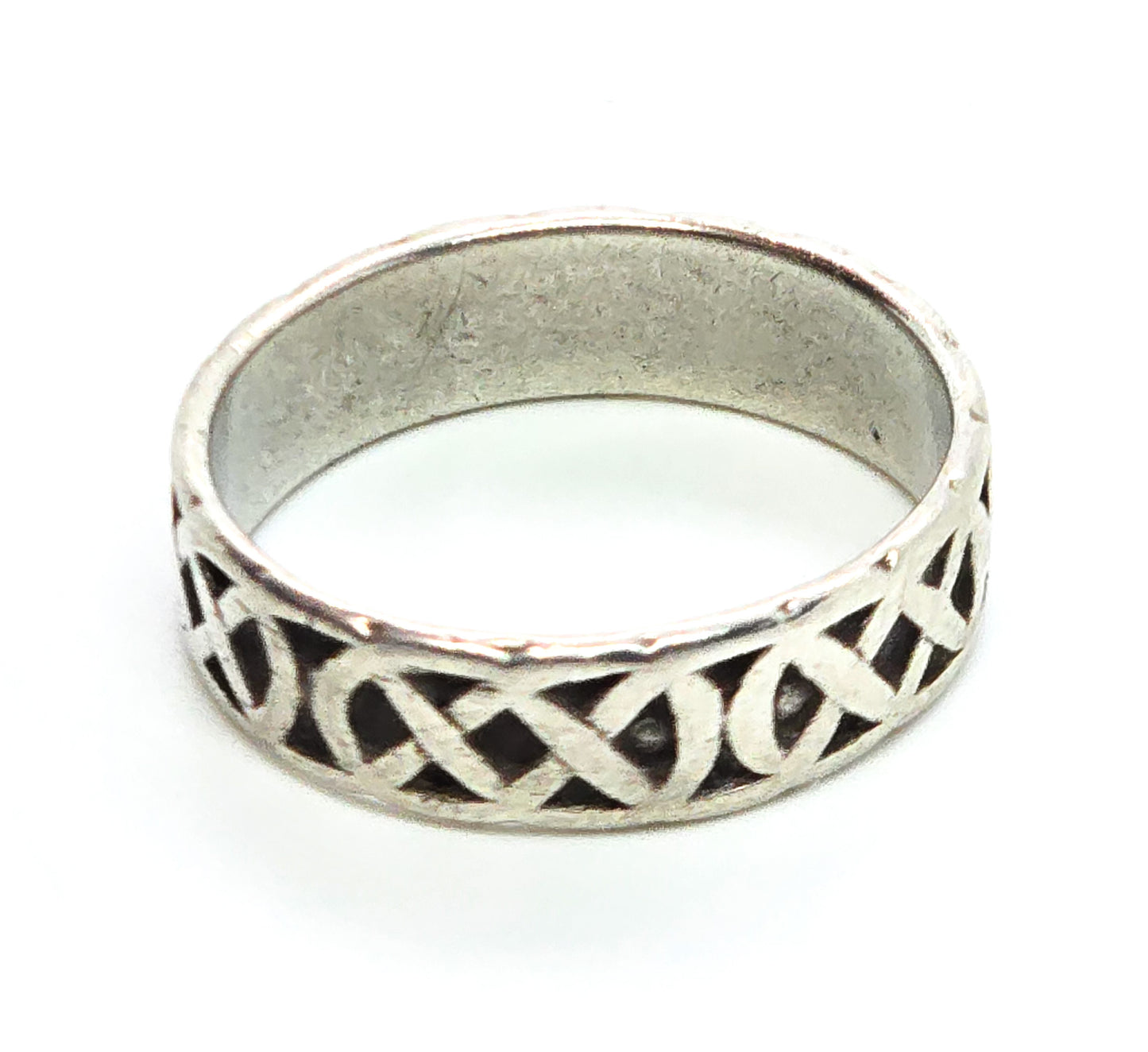 CHJ Dublin Ireland vintage sterling silver celtic trinity knot sterling silver ring band size 9