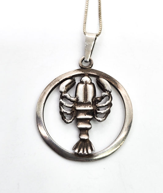 Danish Hermann Siersbol Cancer Zodiac Sign Sterling Silver Necklace Pendant
