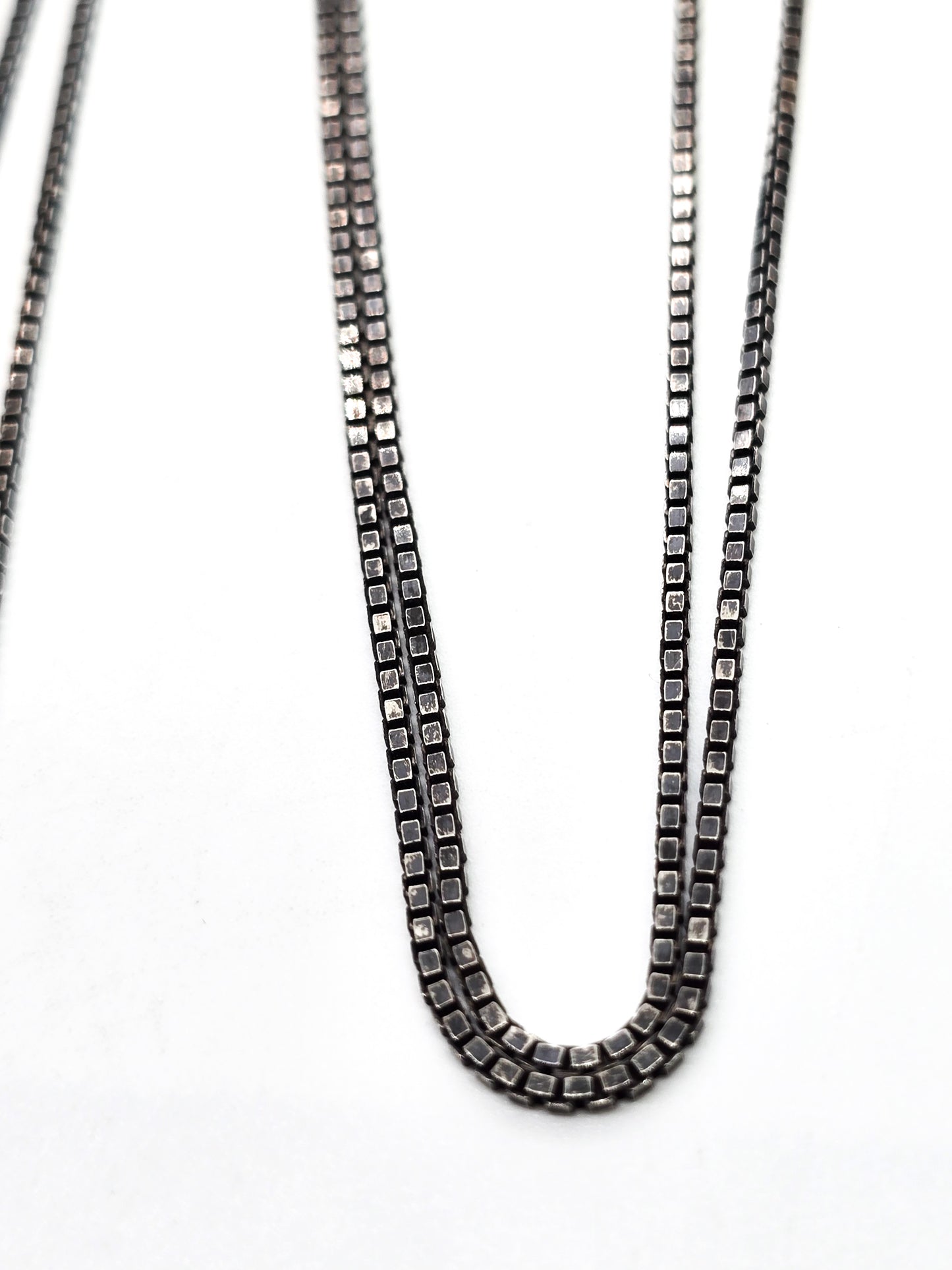 IBB long Italian sterling silver vintage box chain 25 inch long necklace 925