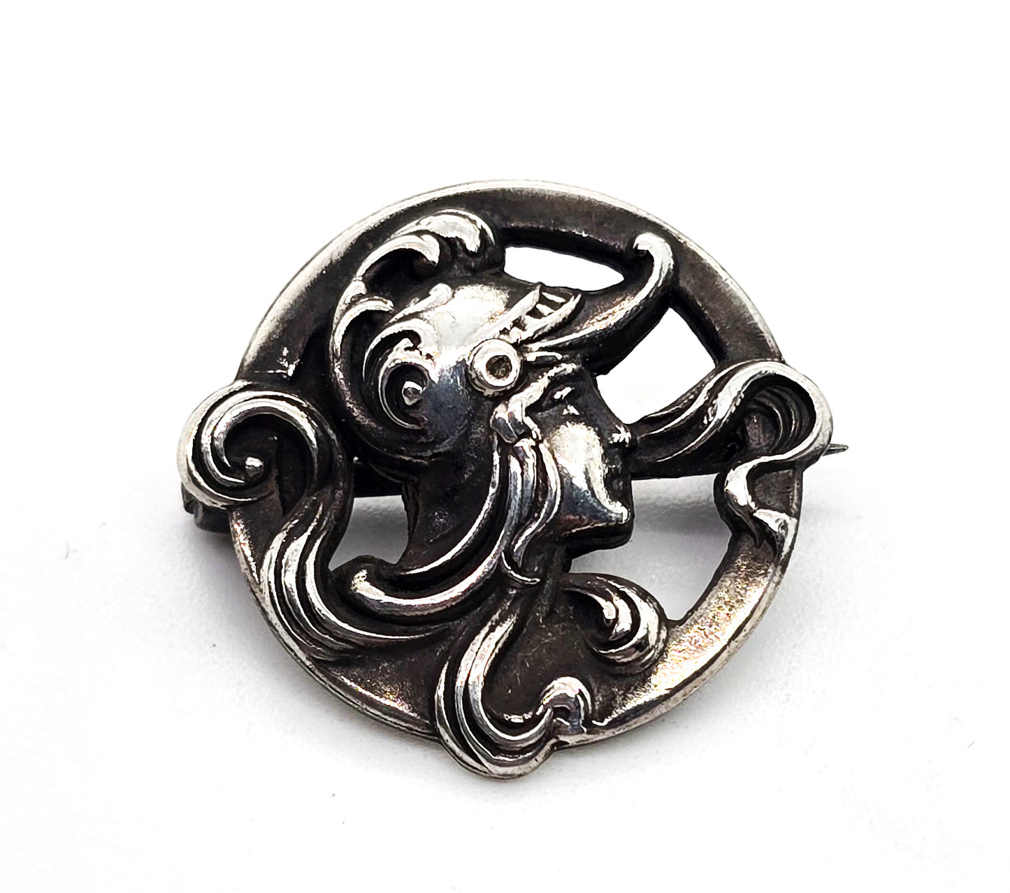 Foster & Bailey Victorian Greek open work Sterling silver petite small antique brooch