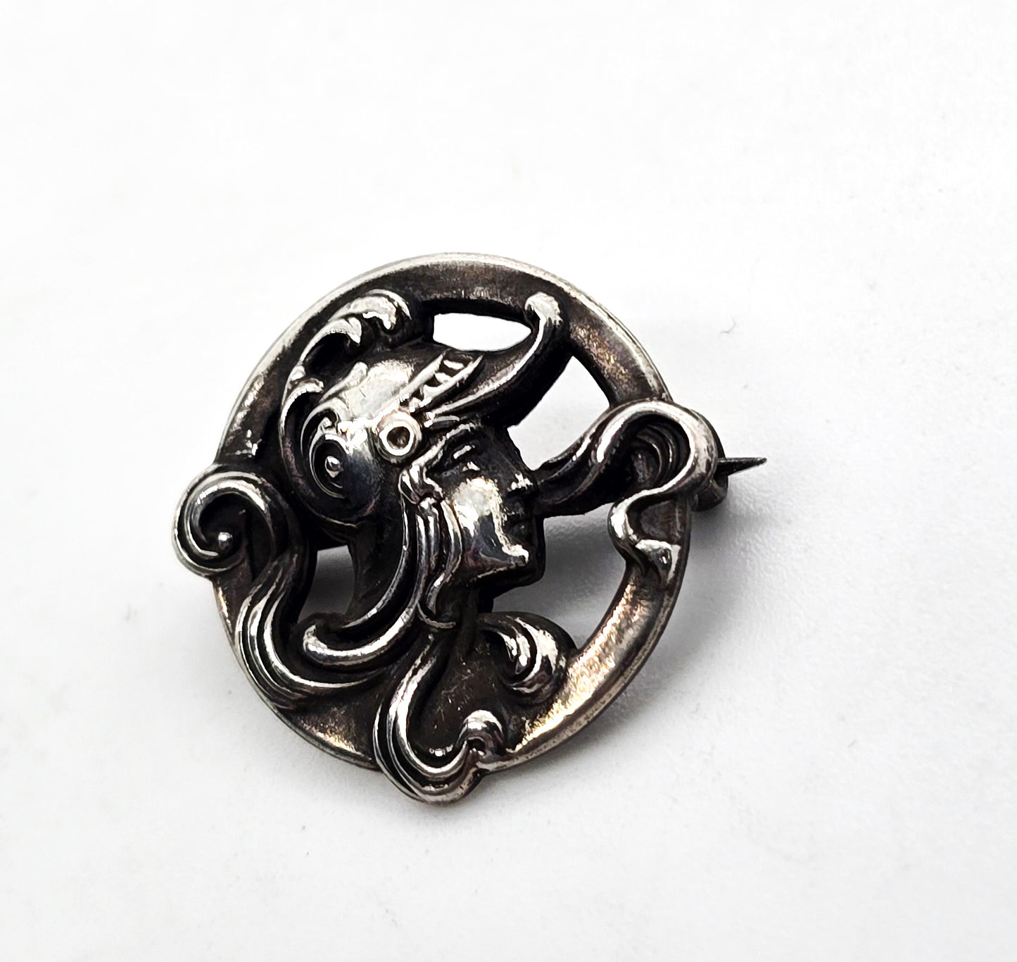 Foster & Bailey Victorian Greek open work Sterling silver petite small antique brooch