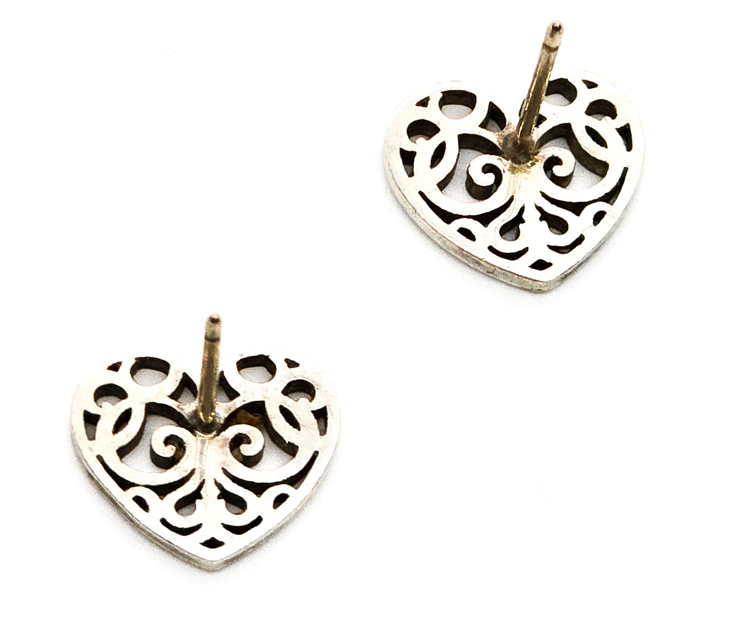 Tiffany & Co. Enchant Heart Earrings signed sterling silver stud earrings Retired 2022