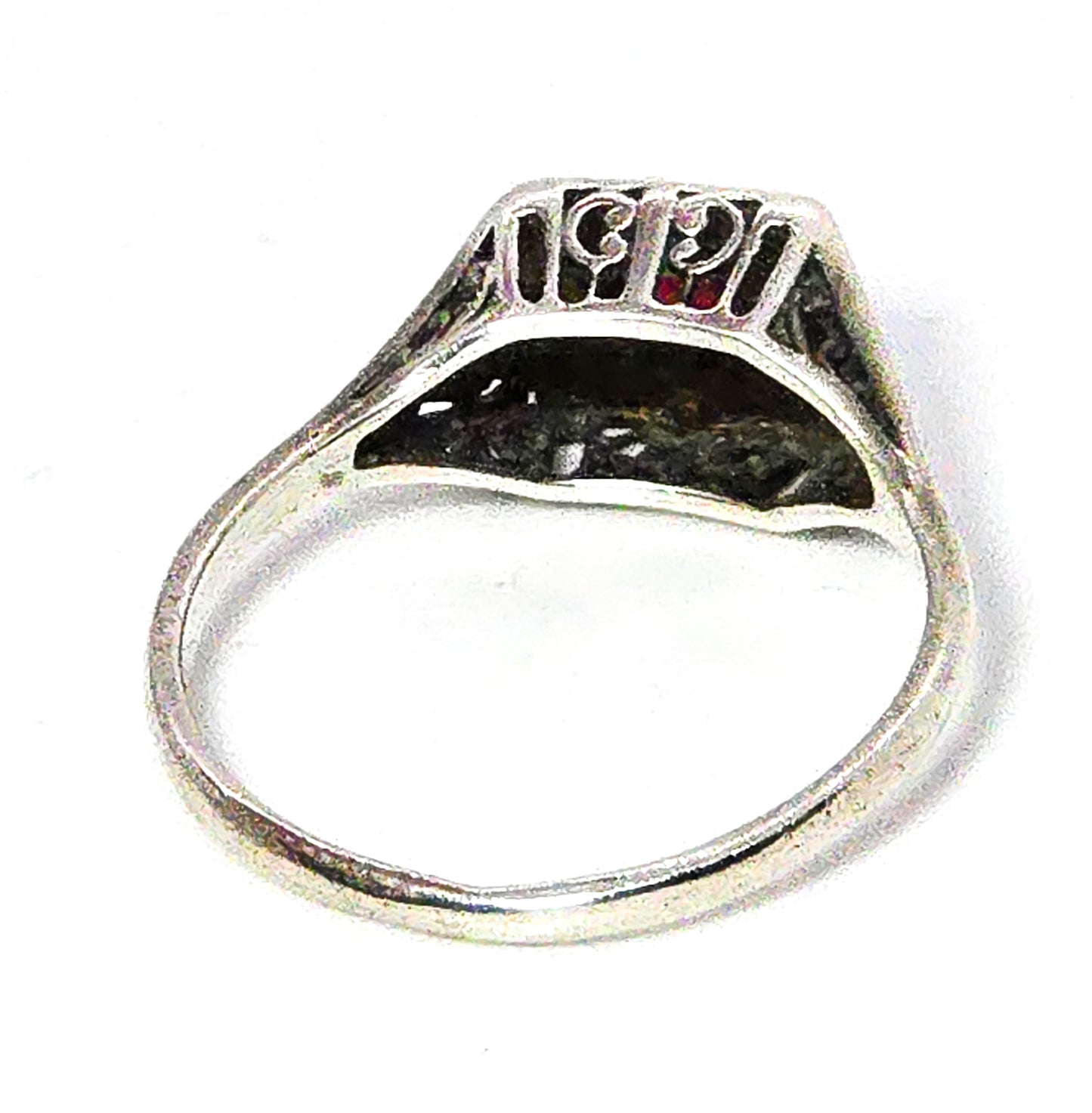 Joe Esposito Art Deco style Espo sterling garnet sterling silver ring size 7