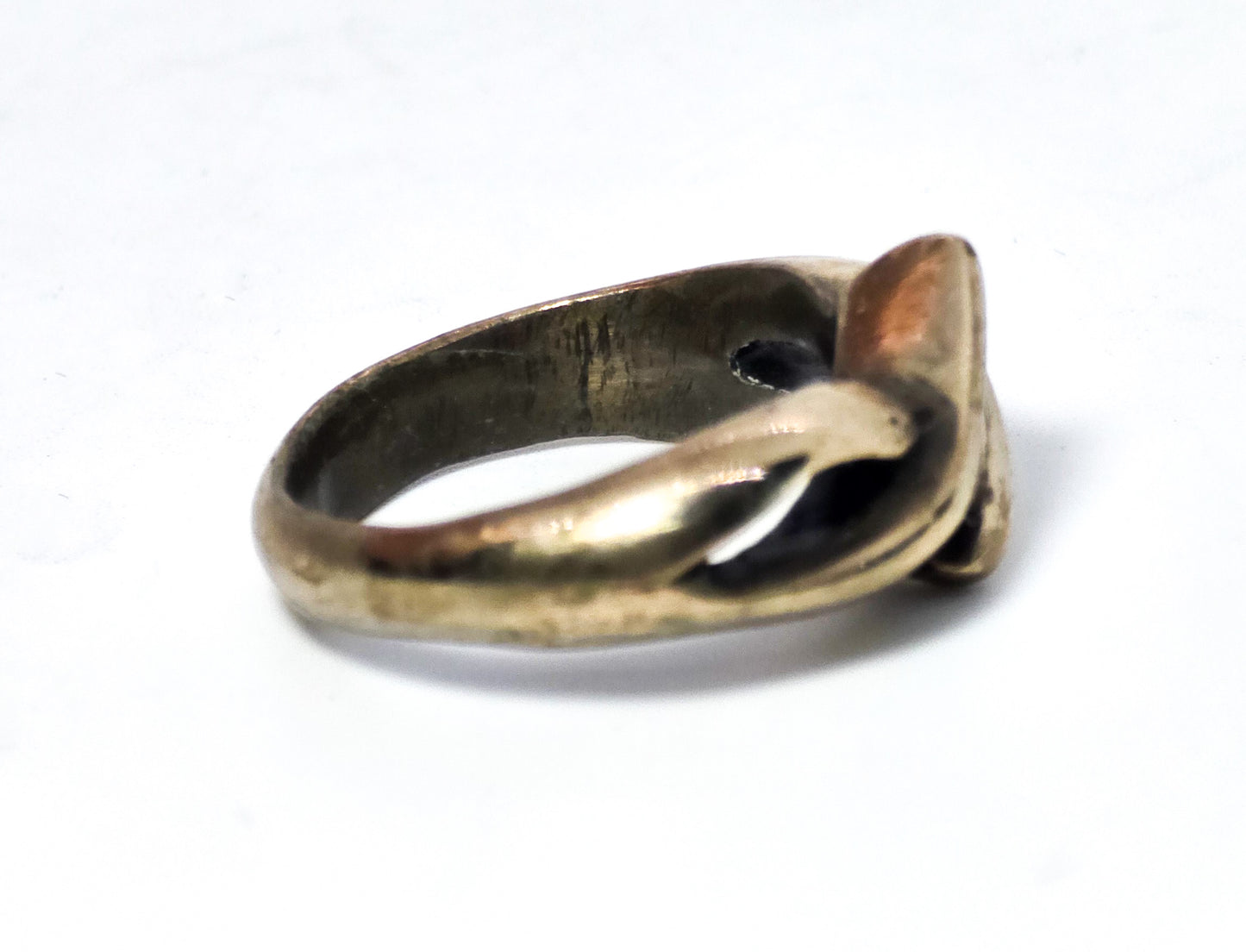 Retro Abstract Vermeil gold over sterling silver solid ring band size 6