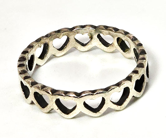 James Avery Retired Eternal hearts sterling silver signed ring band size 7