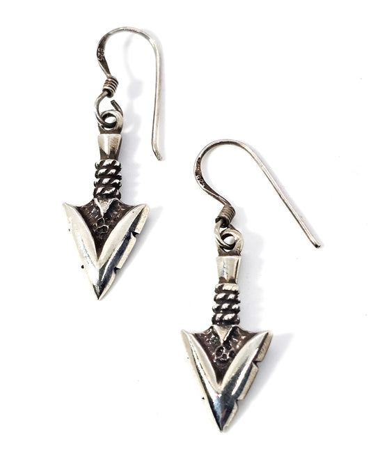 Arrow head Native American vintage sterling silver Southwestern drop earrings