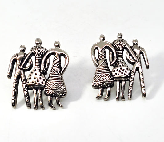 Laurel Burch Human Being Collection vintage signed Post Earrings
