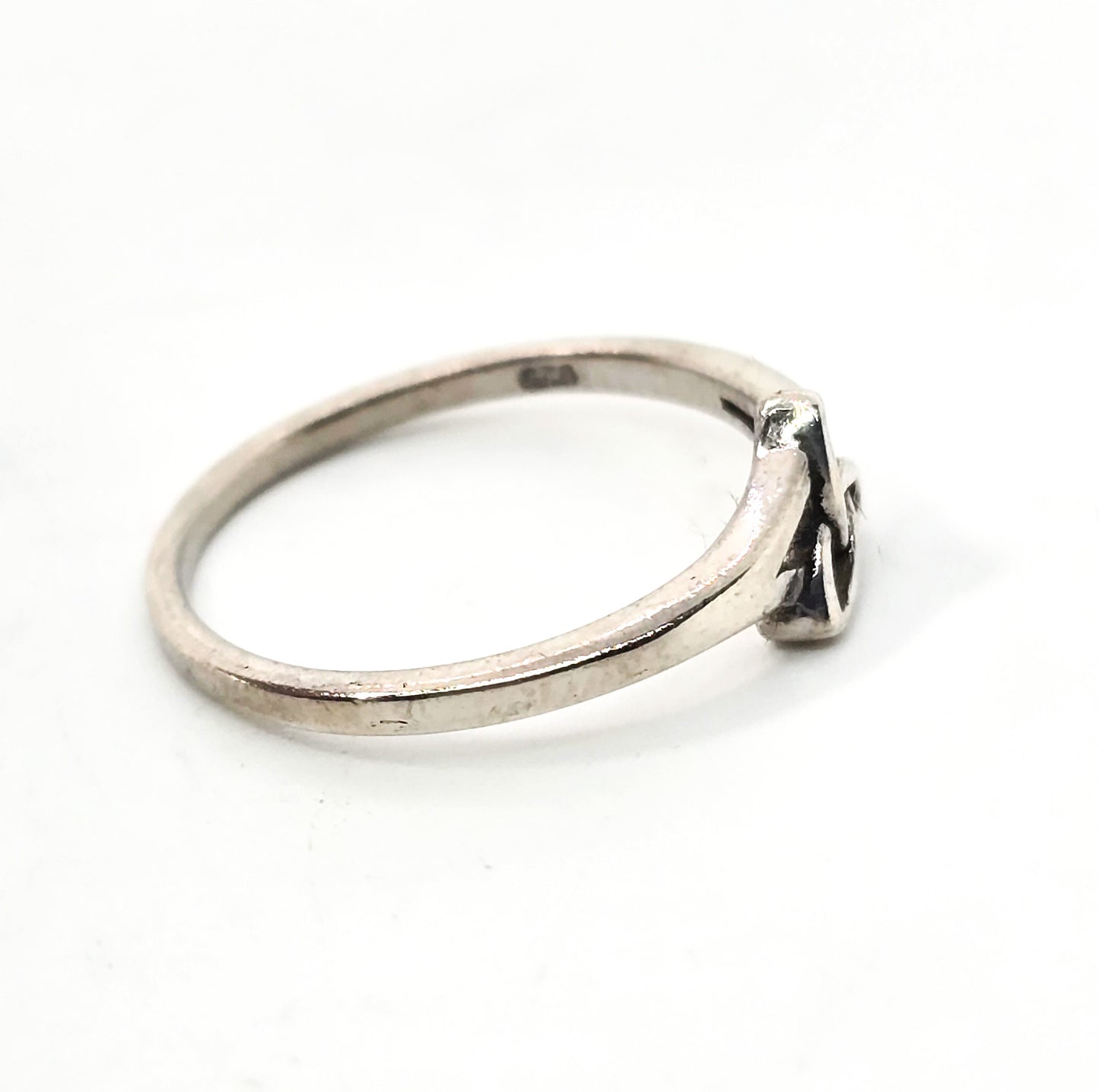 Celtic knot trillium open work simple sterling silver ring size 5