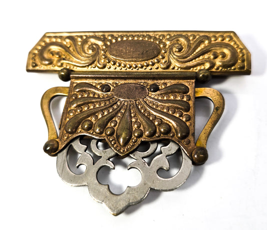 Victorian antique Cartouche photo Album Book Clasp latch Pat Jun 6 1882 #10133