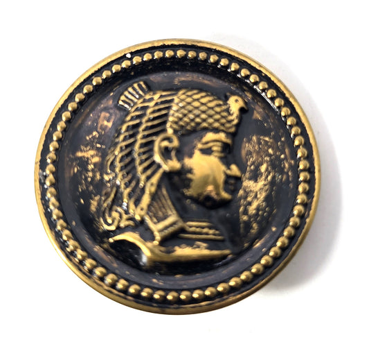 Art DecoEgyptian Revival King Tut Pharoah antique Brass set of 7 buttons