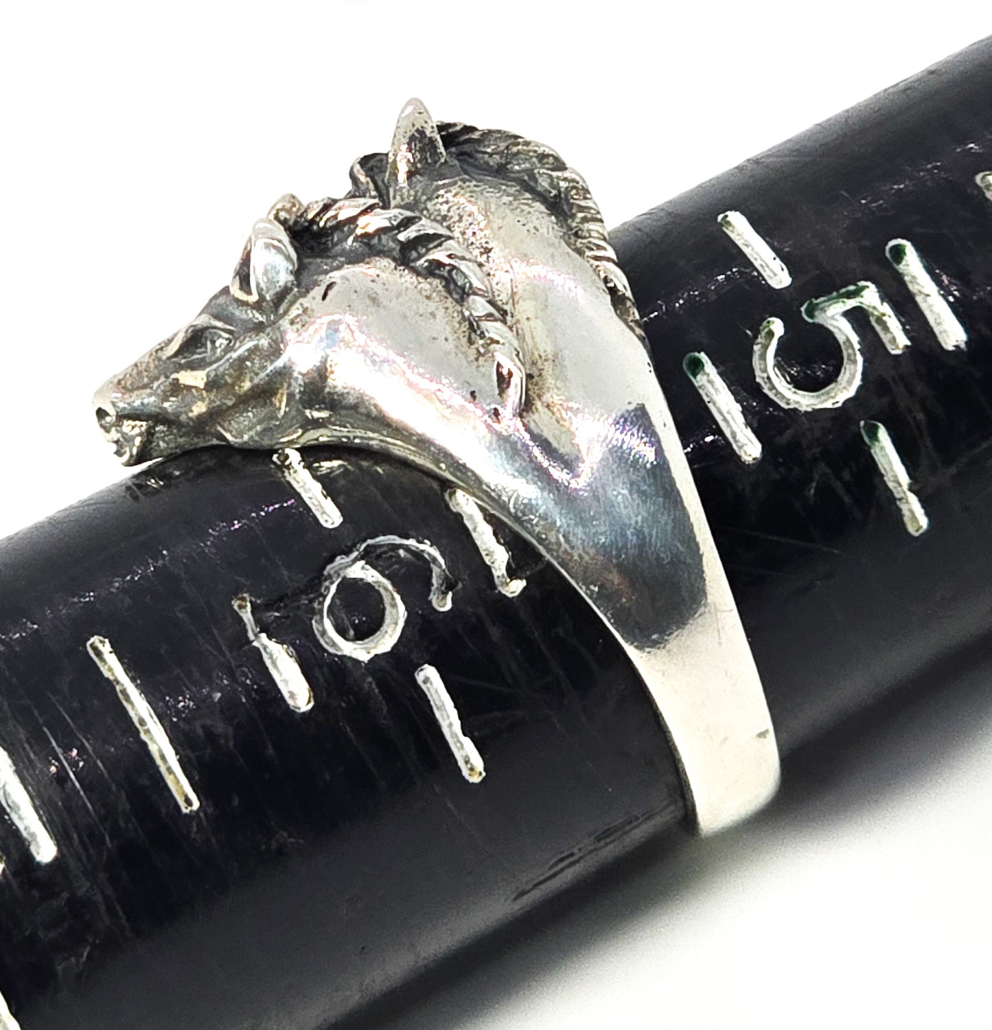 Double Horse Cowgirl Rodeo Mare vintage sterling silver Equestrian ring size 5.5