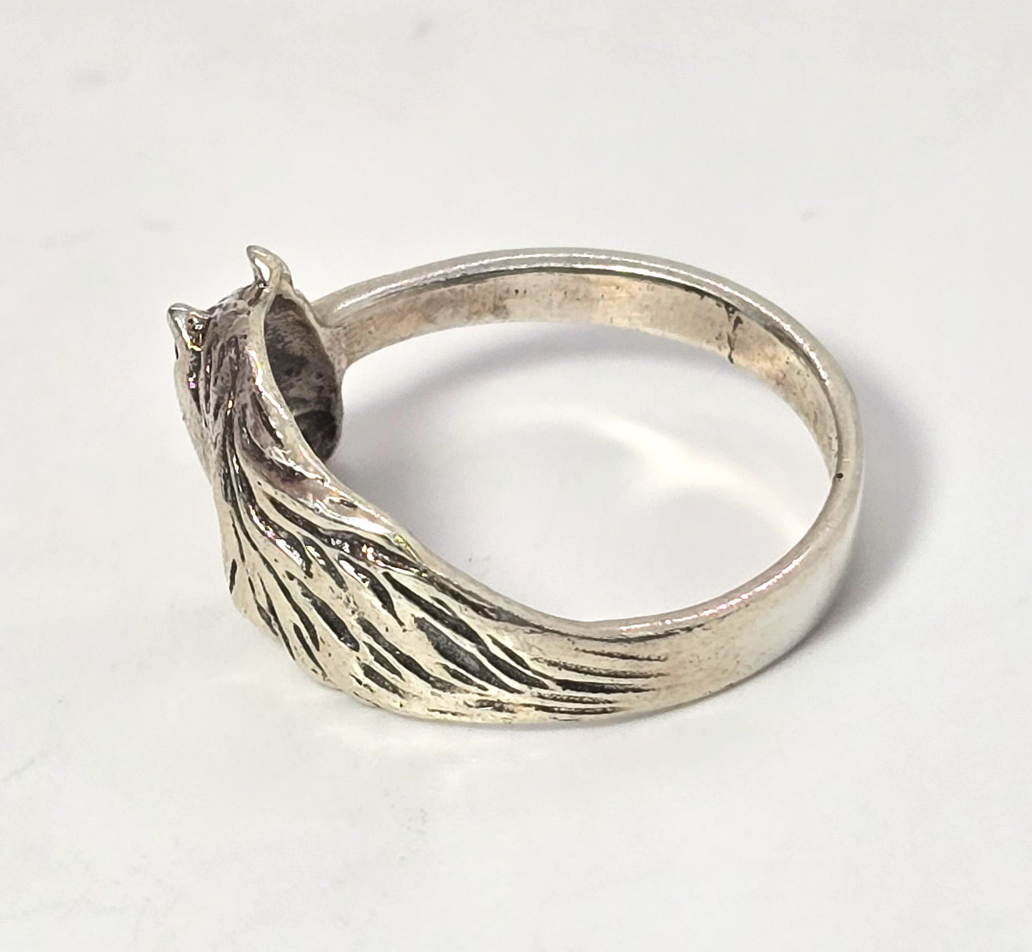 Horse and Mane Cowgirl Rodeo sterling vintage Shube sterling silver Equestrian ring size 8