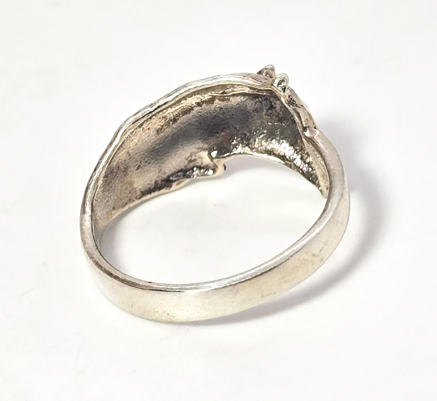 Horse and Mane Cowgirl Rodeo sterling vintage Shube sterling silver Equestrian ring size 8