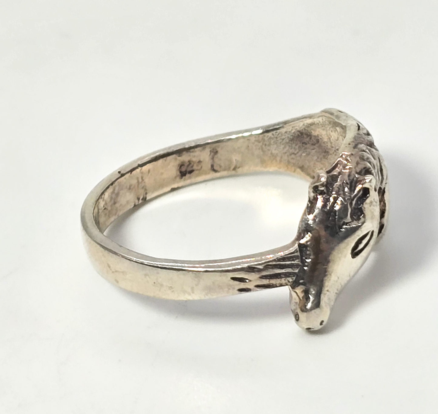 Horse and Mane Cowgirl Rodeo sterling vintage Shube sterling silver Equestrian ring size 8