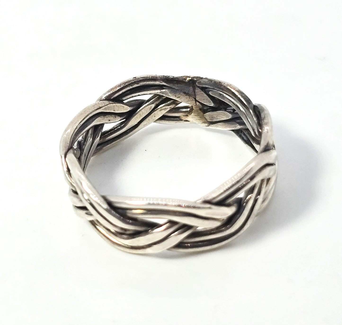 Viking braided vintage sterling silver Celtic retro knotted ring band size 9