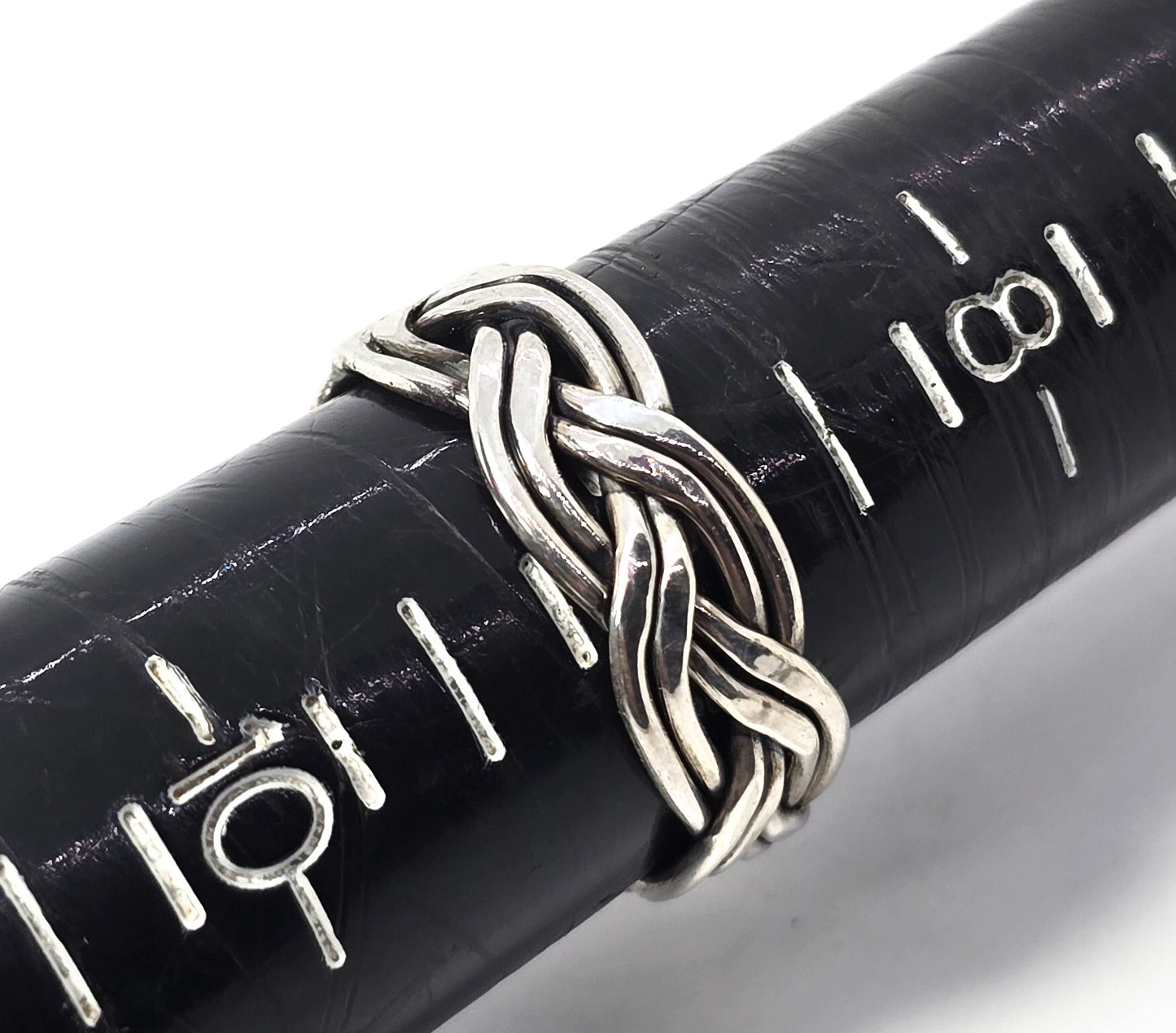 Viking braided vintage sterling silver Celtic retro knotted ring band size 9