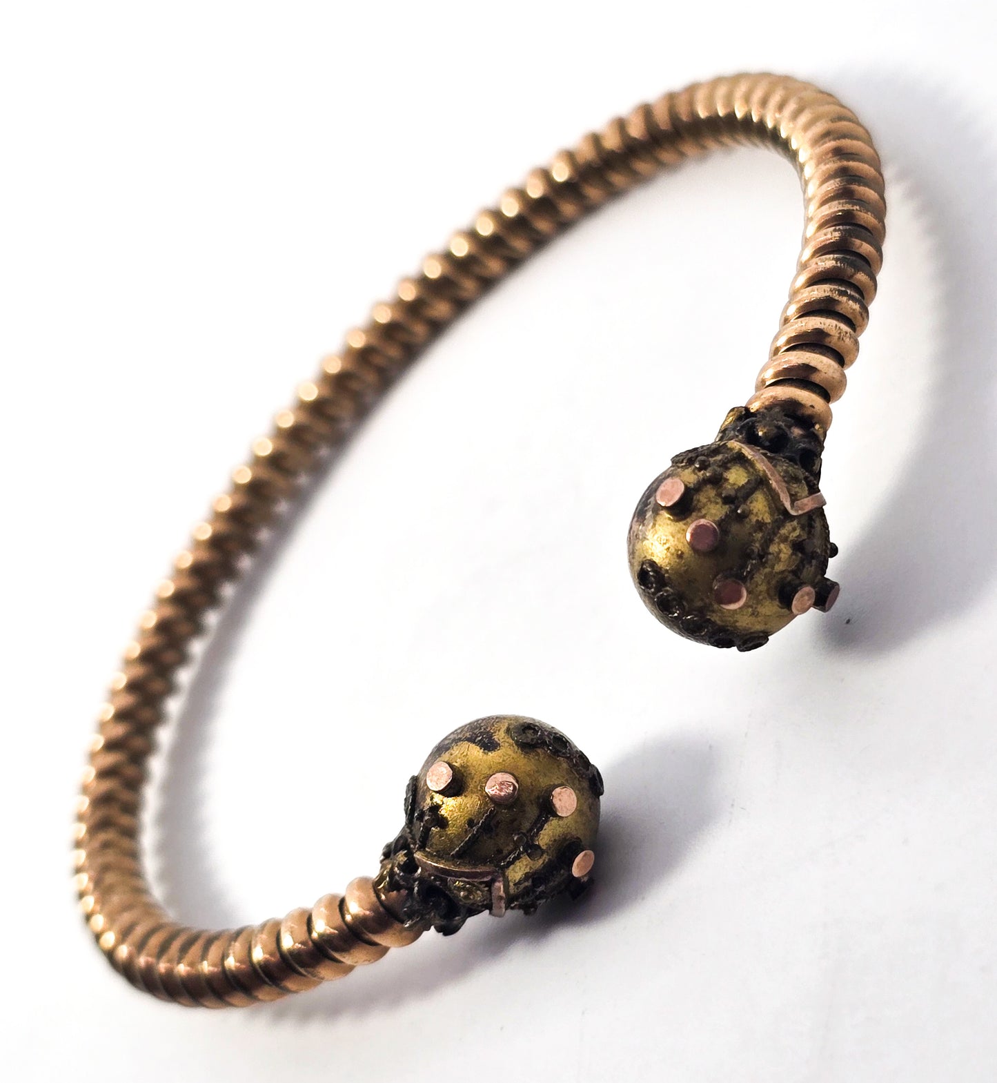 Etruscan yellow gold filled twisted band antique wedding bangle bracelet