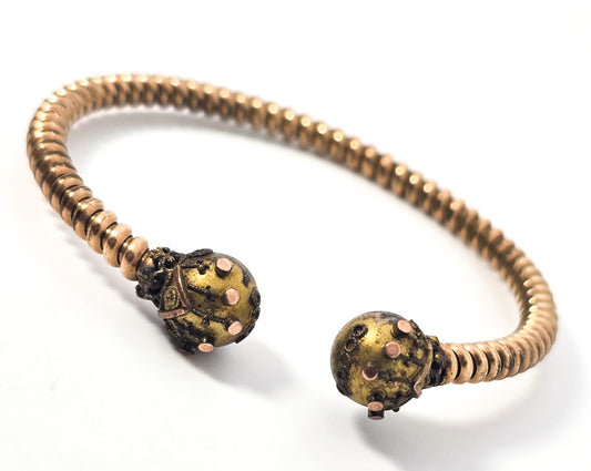 Etruscan yellow gold filled twisted band antique wedding bangle bracelet