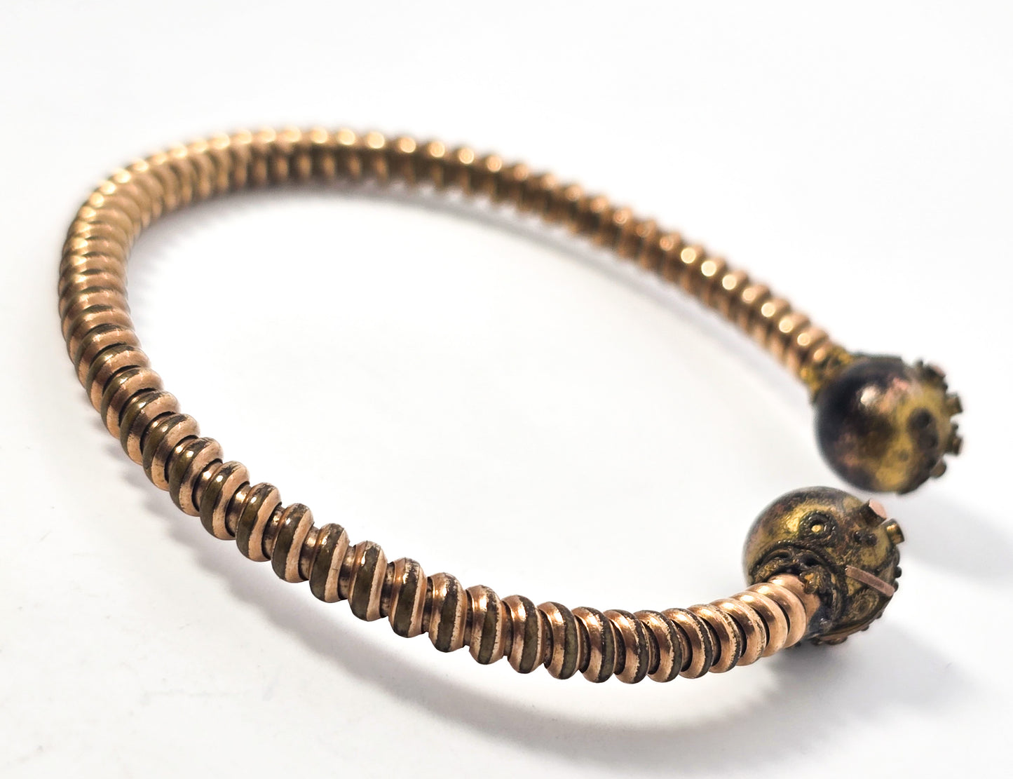 Etruscan yellow gold filled twisted band antique wedding bangle bracelet
