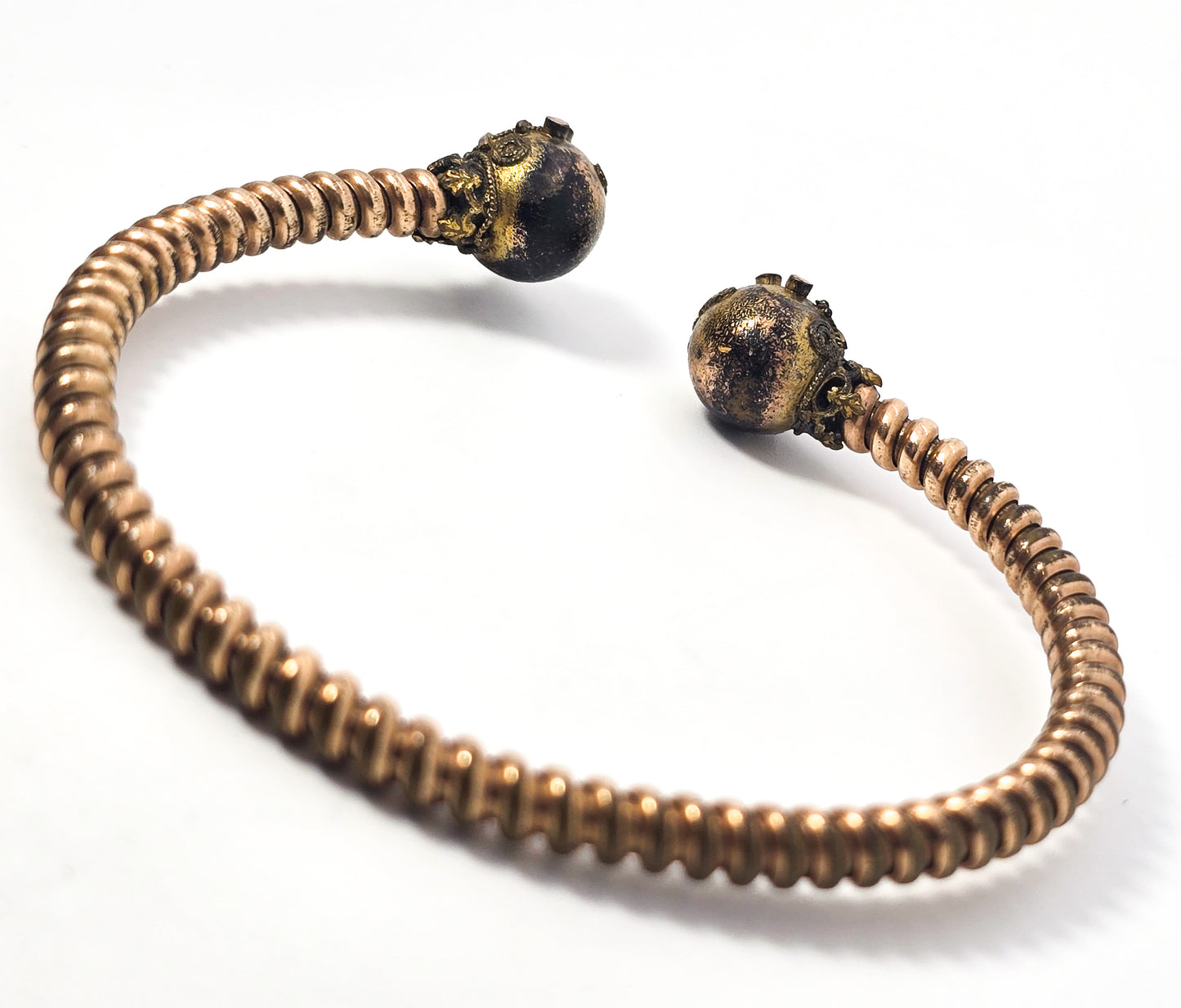 Etruscan yellow gold filled twisted band antique wedding bangle bracelet