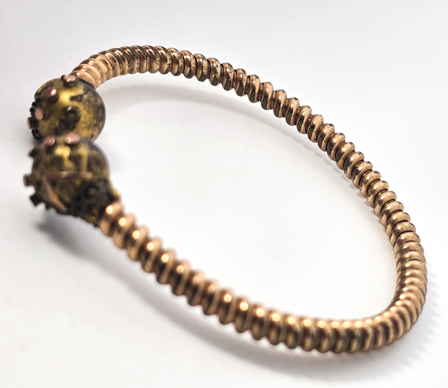 Etruscan yellow gold filled twisted band antique wedding bangle bracelet