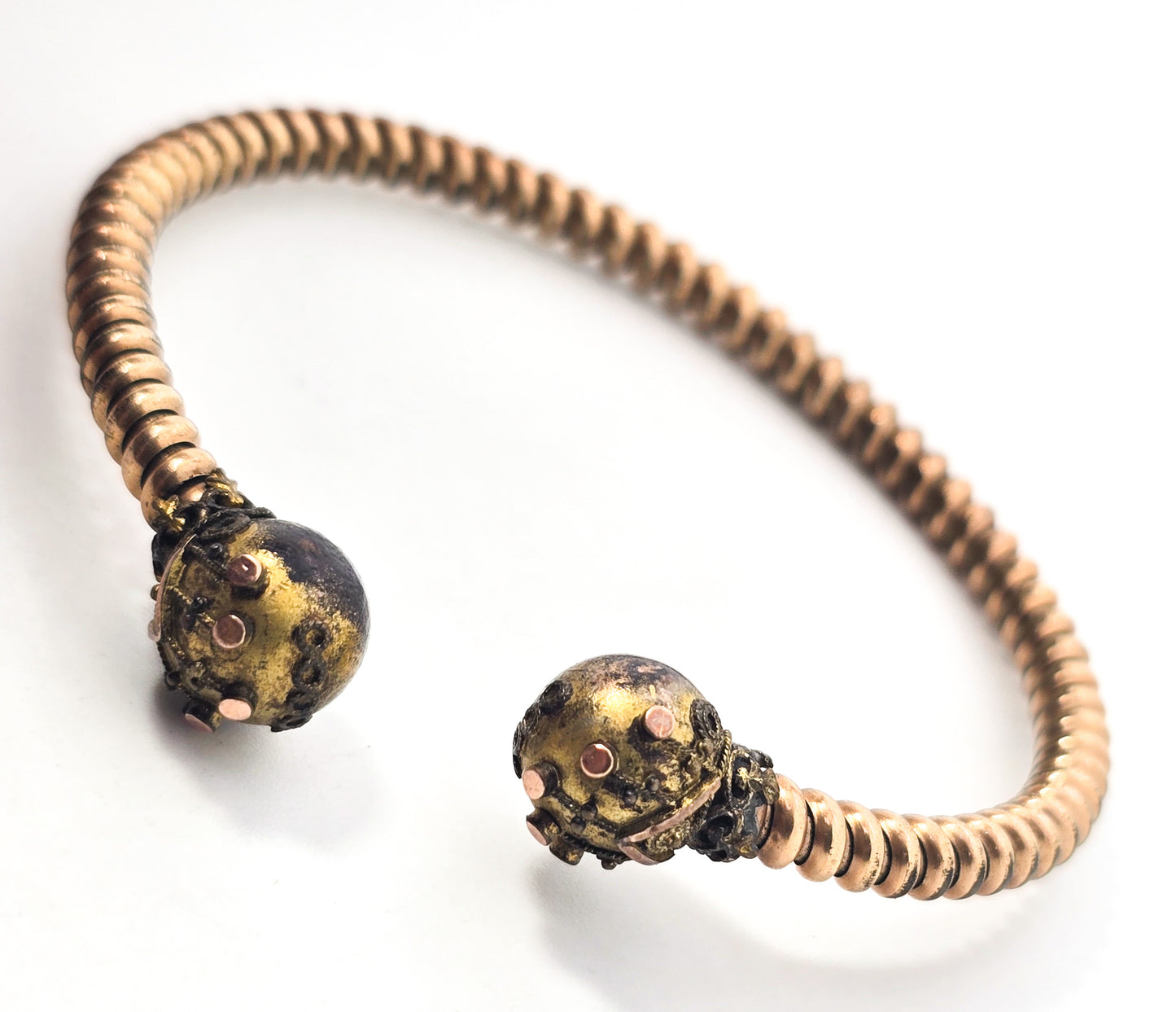 Etruscan yellow gold filled twisted band antique wedding bangle bracelet