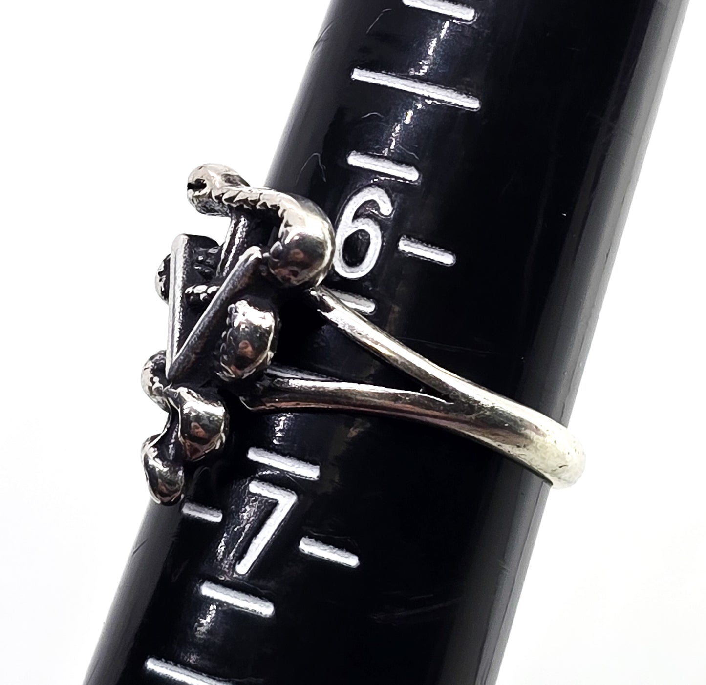 Veterinarian Caduceus Vet Vet Tech sterling silver detailed ring size 6.5