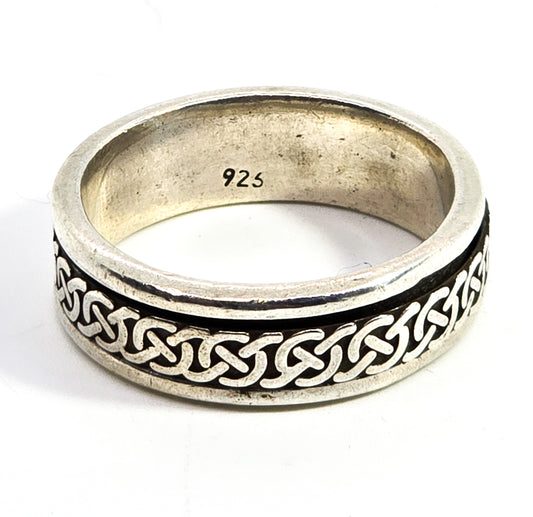 Celtic Trinity knot solid sterling silver fidget spinner ring band size 13