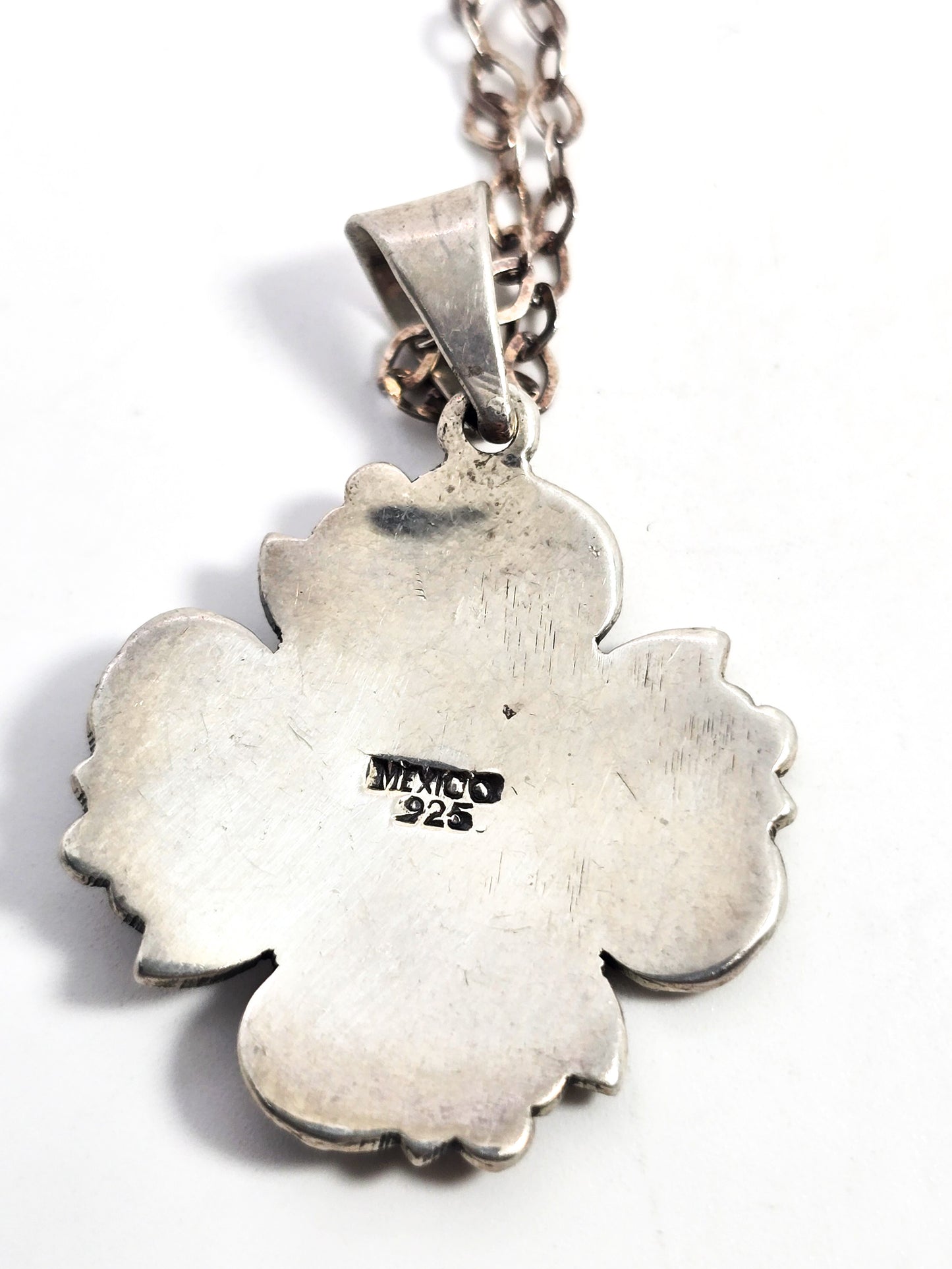 Maltese cross vintage Mexican tribal mandala sterling silver vintage necklace