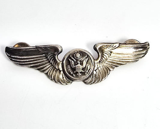 WWII US ARMY AIR FORCE BADGE WINGS AIRCREW STERLING SILVER VINTAGE