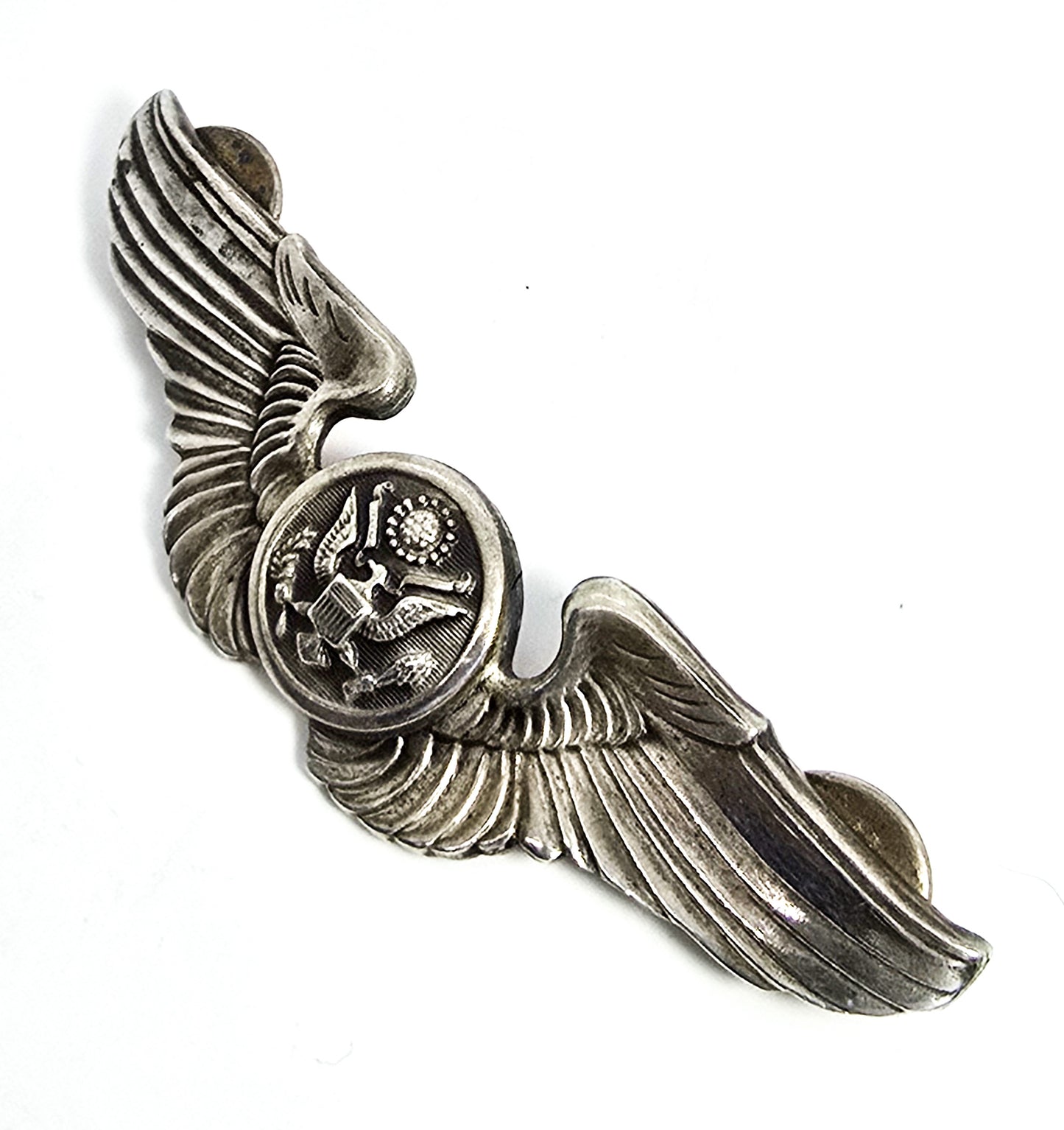 WWII US ARMY AIR FORCE BADGE WINGS AIRCREW STERLING SILVER VINTAGE