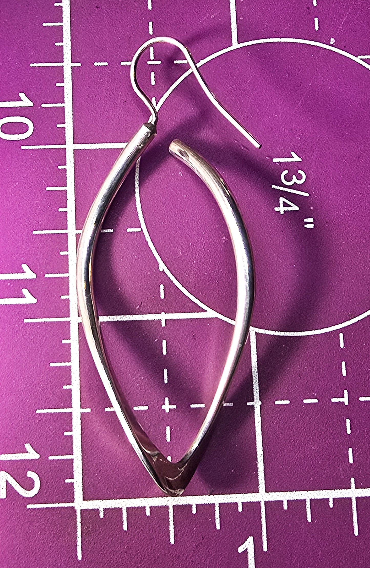 Modernist hoop thick hoop retro vintage sterling silver earrings