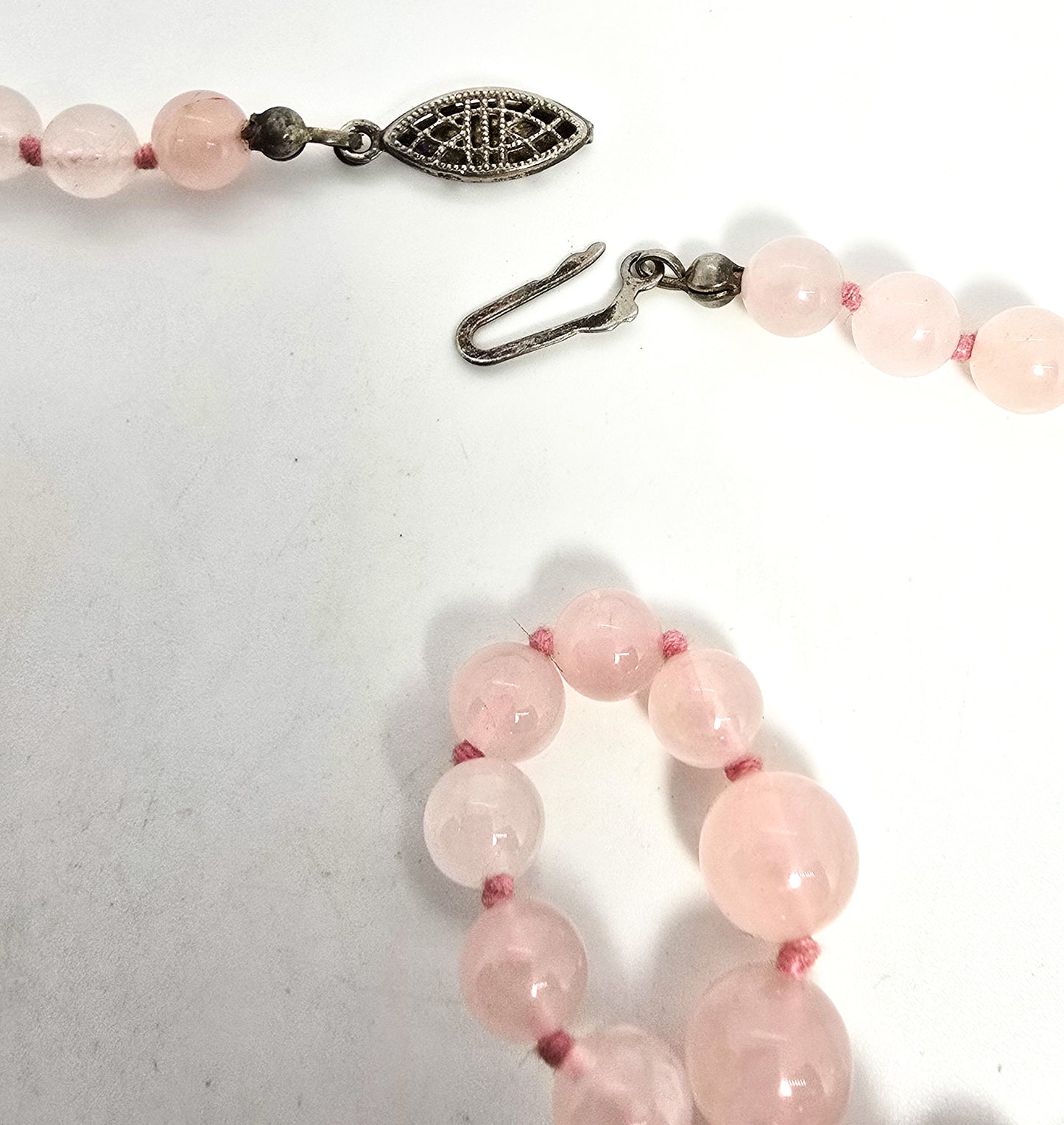 Rose quartz natural pink gemstone graduated beaded 18 inch necklace