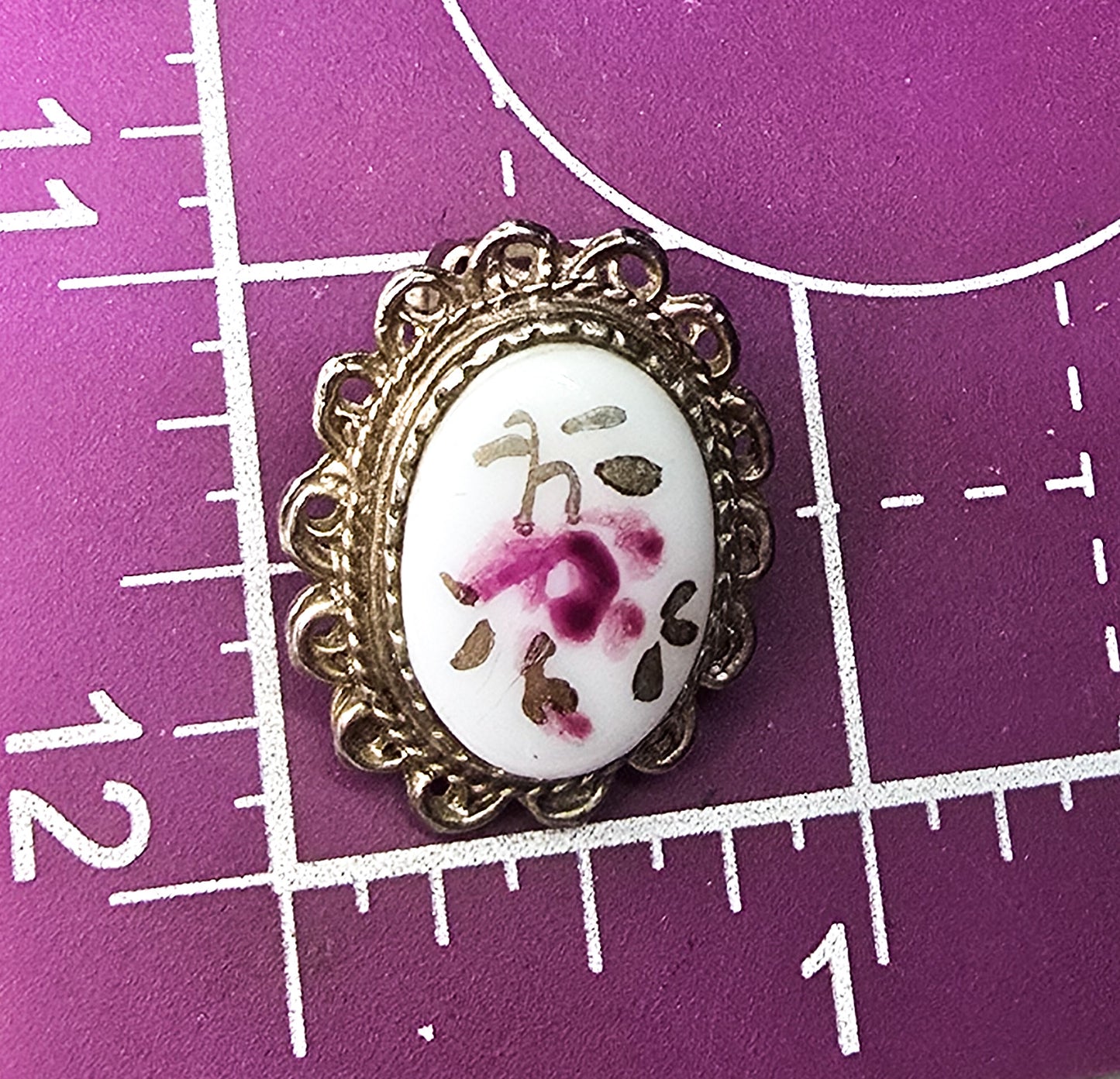 Pink flower white plastic beaded two strand vintage necklace clip earrings set